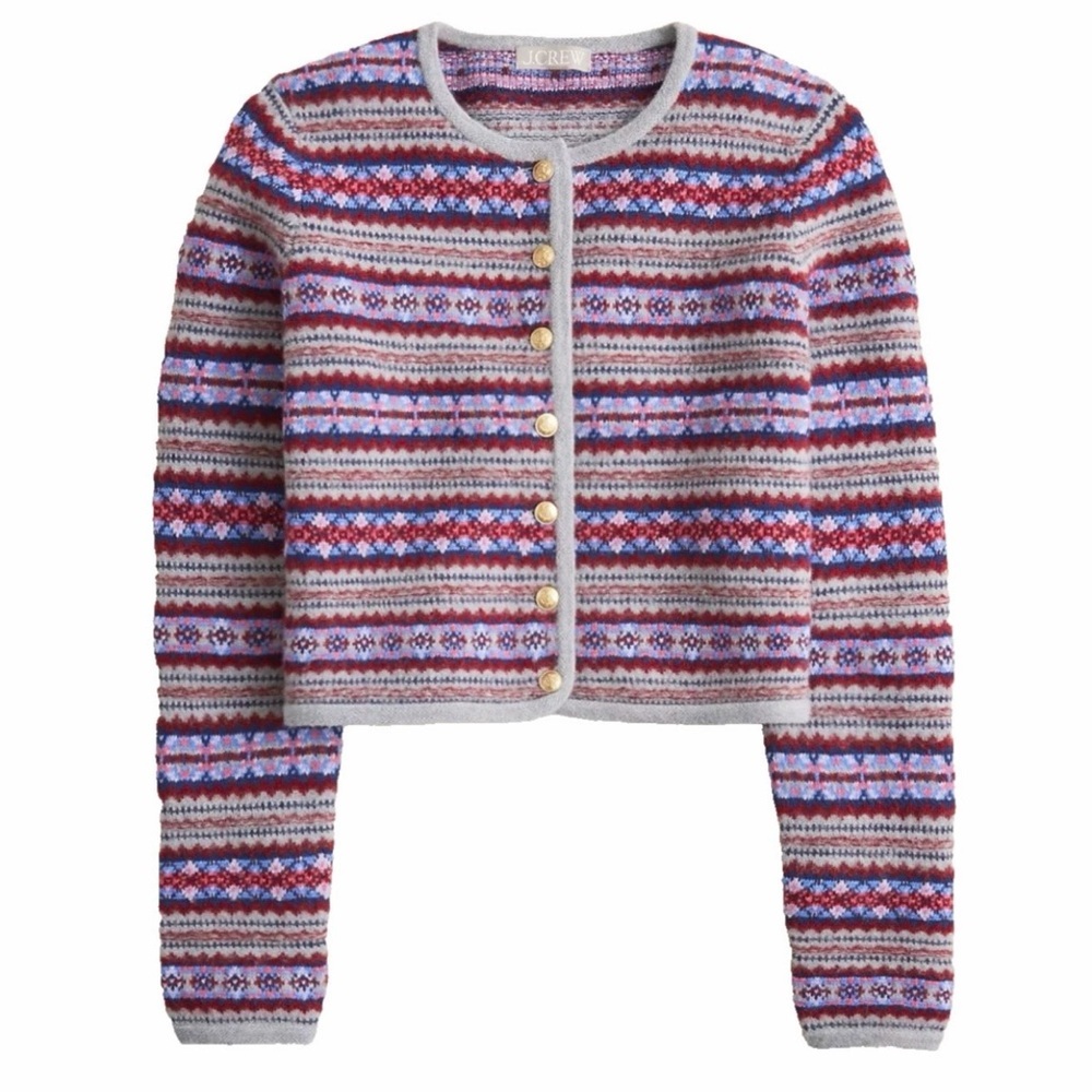 J Crew Fair Isle Lady Jacket size L